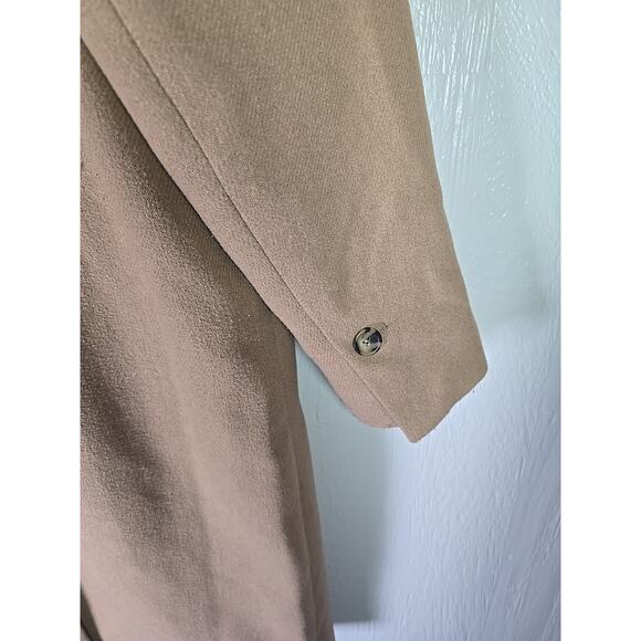 H&M Trench Coat Wool Blend Womens XS Jacket Camel Office Formal Holiday Party - Picture 6 of 10